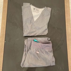 Grey size small FIGS scrub set